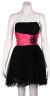 Short Prom Dress With Embellished Waistline in Black/Fuchsia
